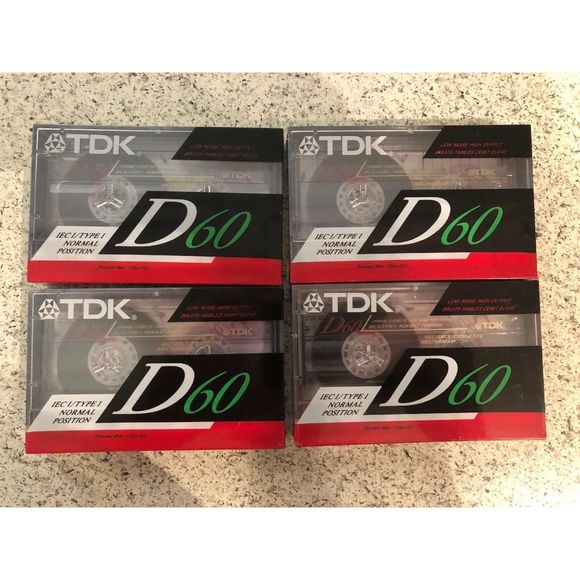 4 Tapes TDK high output blank audio cassette d 60 - Picture 2 of 3